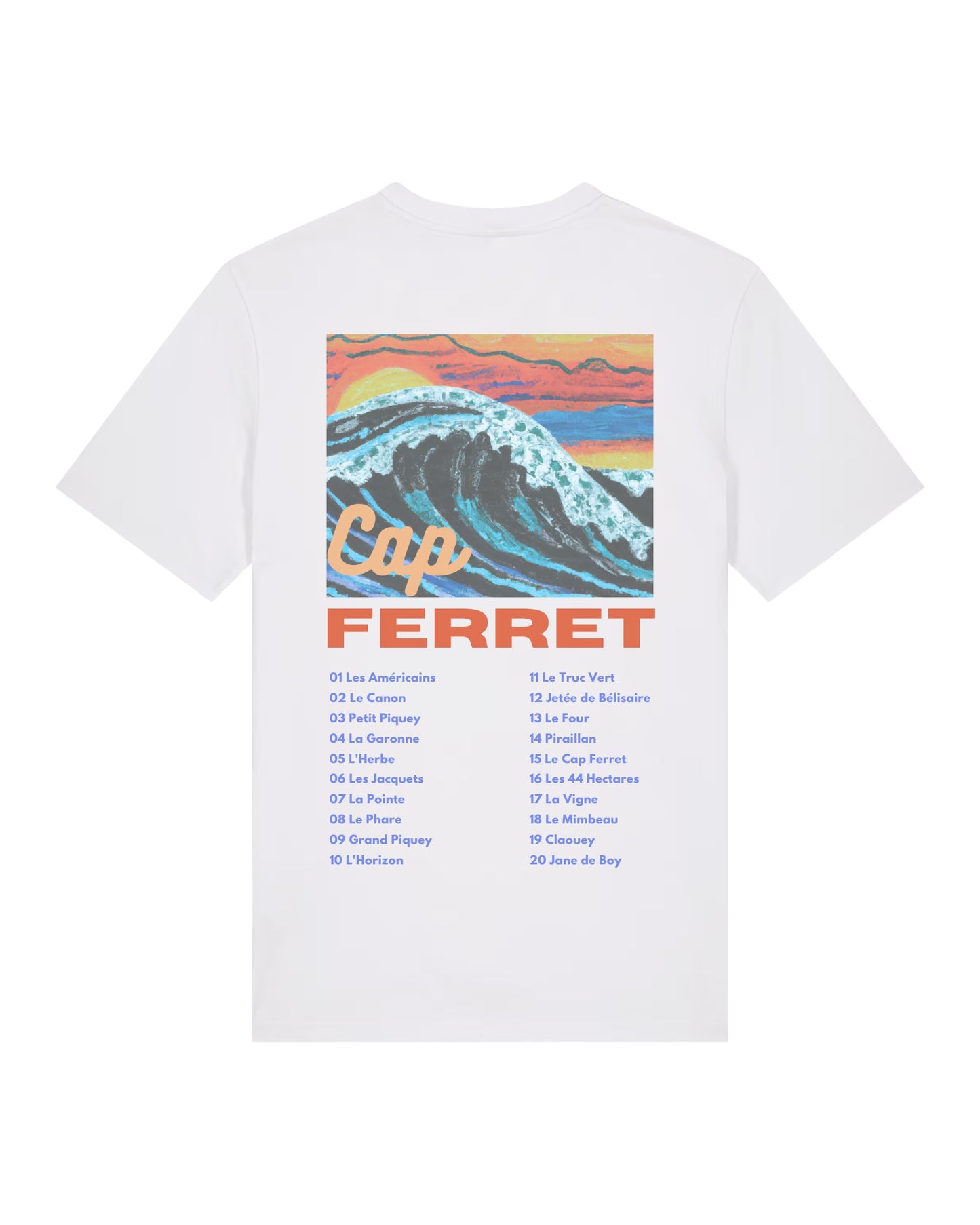 T-shirt Adulte - Les emblématiques Cap Ferret Blanc