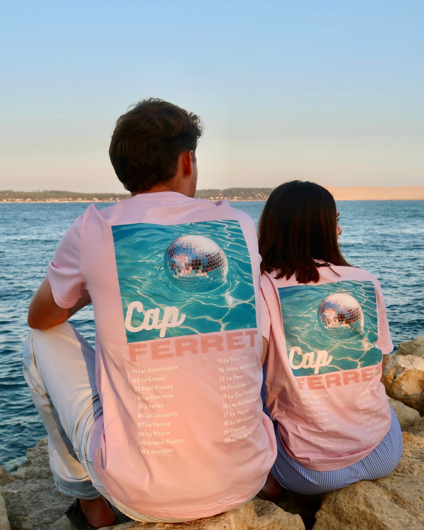 T-shirt Adulte - Les emblématiques Cap Ferret Rose
