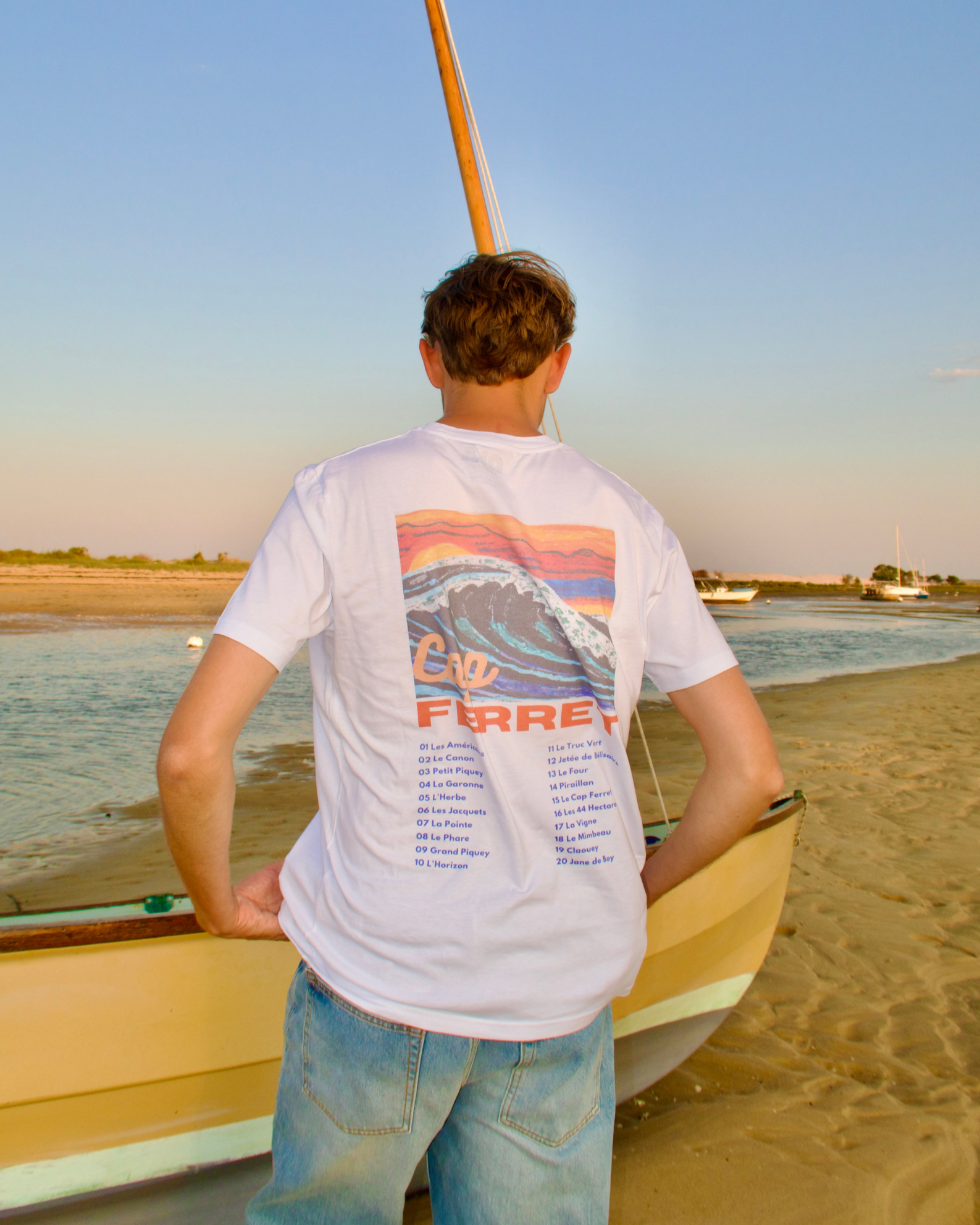 T-shirt Adulte - Les emblématiques Cap Ferret Blanc