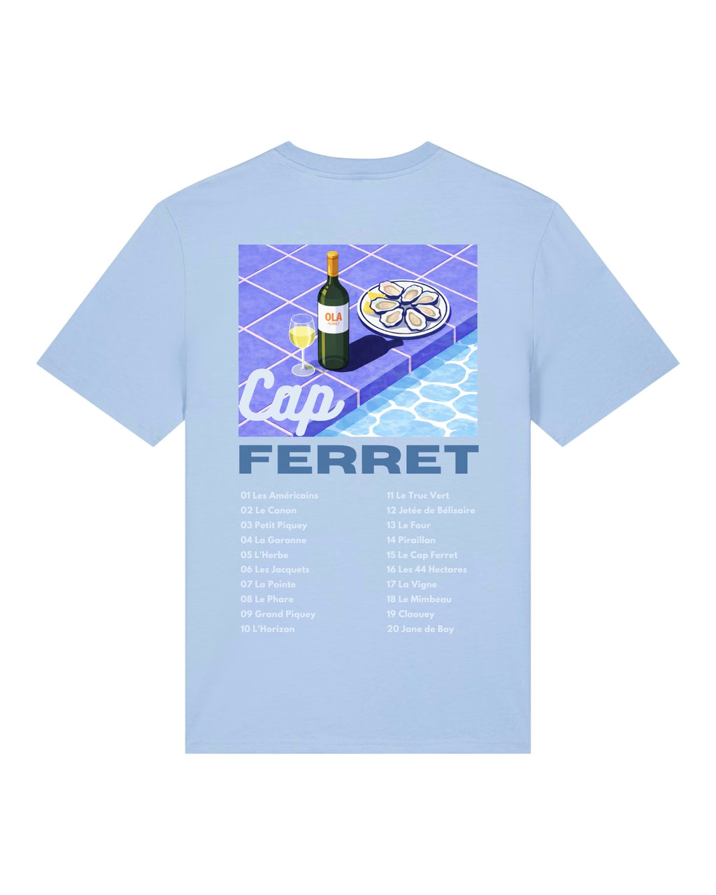 T-shirt Adulte - Les emblématiques Cap Ferret Bleu