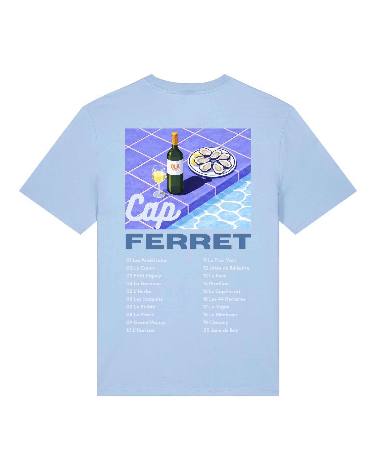 T-shirt Adulte - Les emblématiques Cap Ferret Bleu