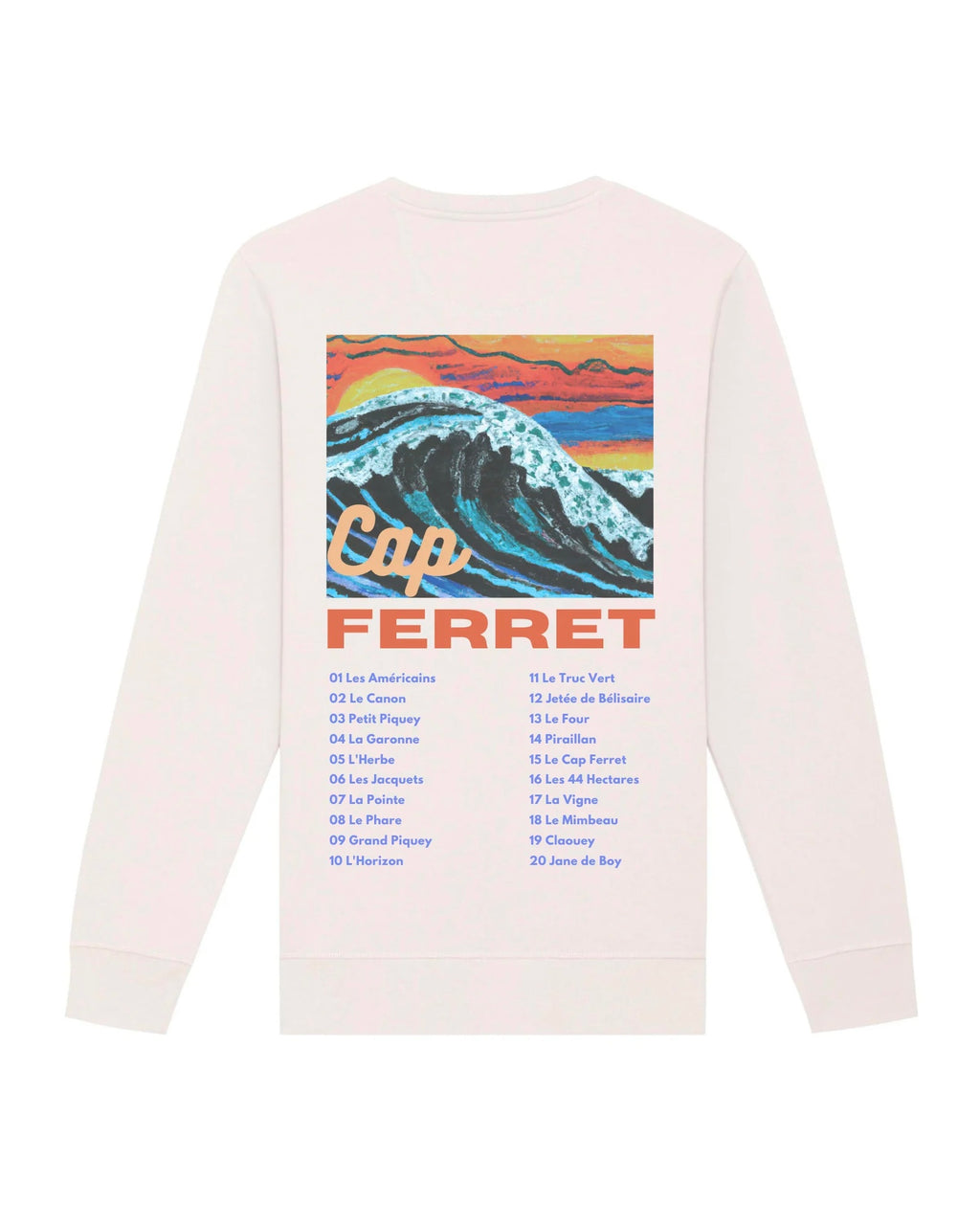 Sweatshirt Adulte - Les emblématiques Cap Ferret Blanc Vintage