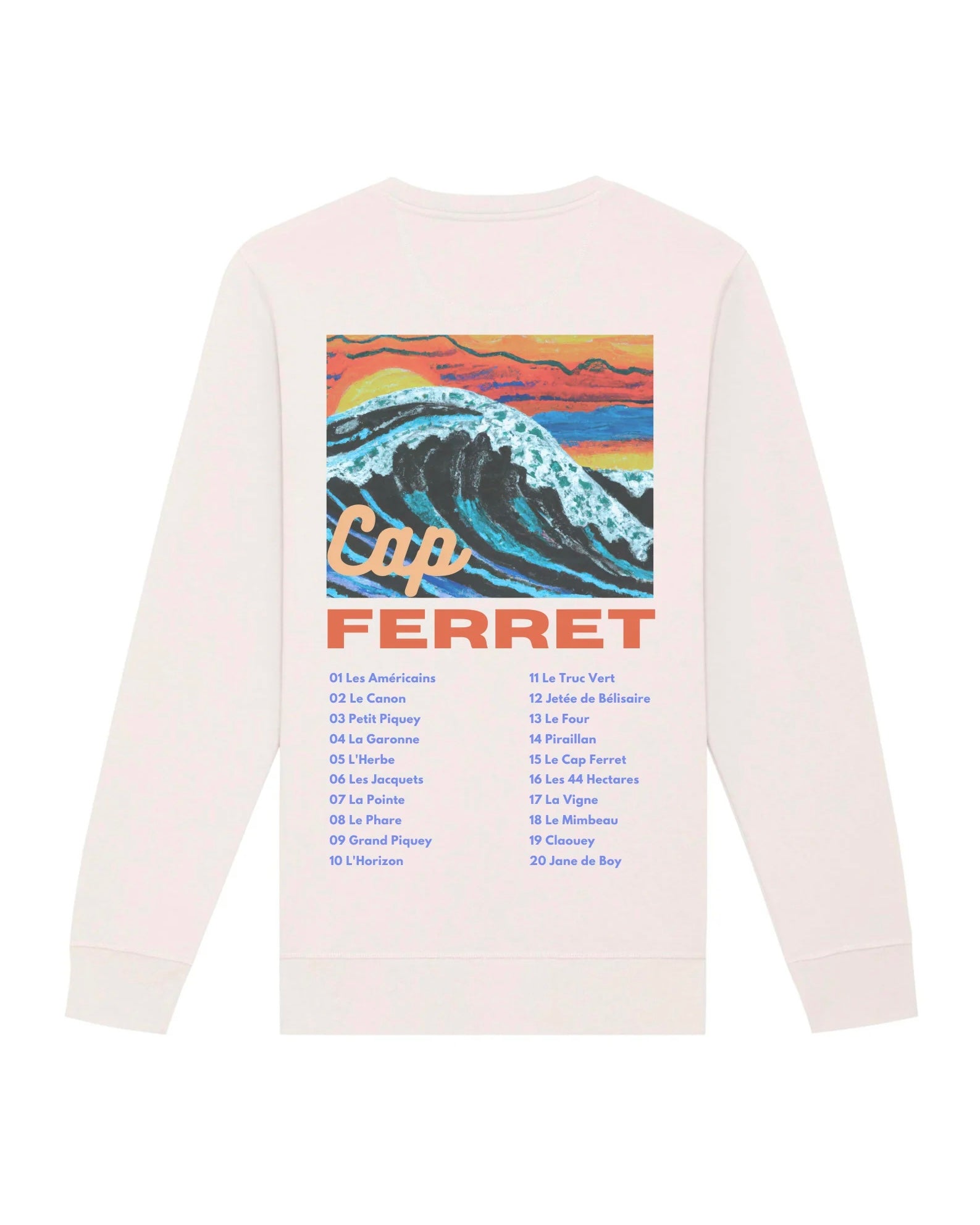 Sweatshirt Adulte - Les emblématiques Cap Ferret Blanc Vintage