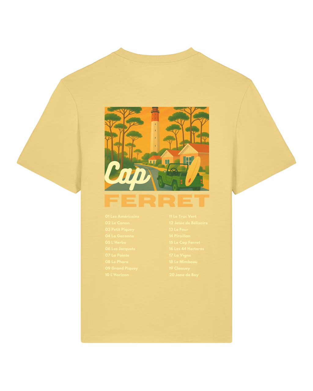 T-shirt Adulte - Les emblématiques Cap Ferret Jaune