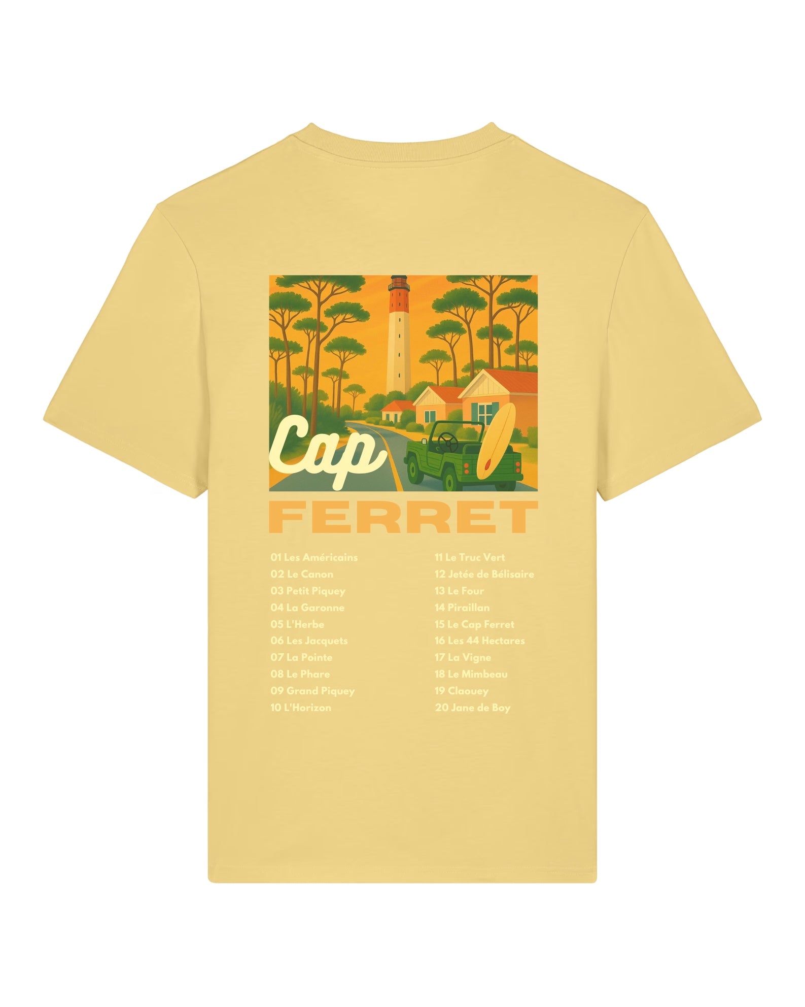 T-shirt Adulte - Les emblématiques Cap Ferret Jaune